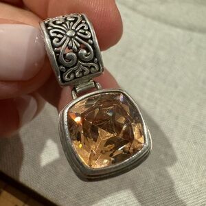 925 Sterling Silver vintage Sarda faceted citrine  10G